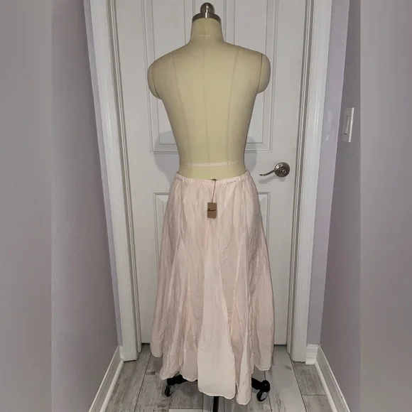 CP Shades Pale Blush/Nude Silk Blend Skirt - Picture 3 of 3